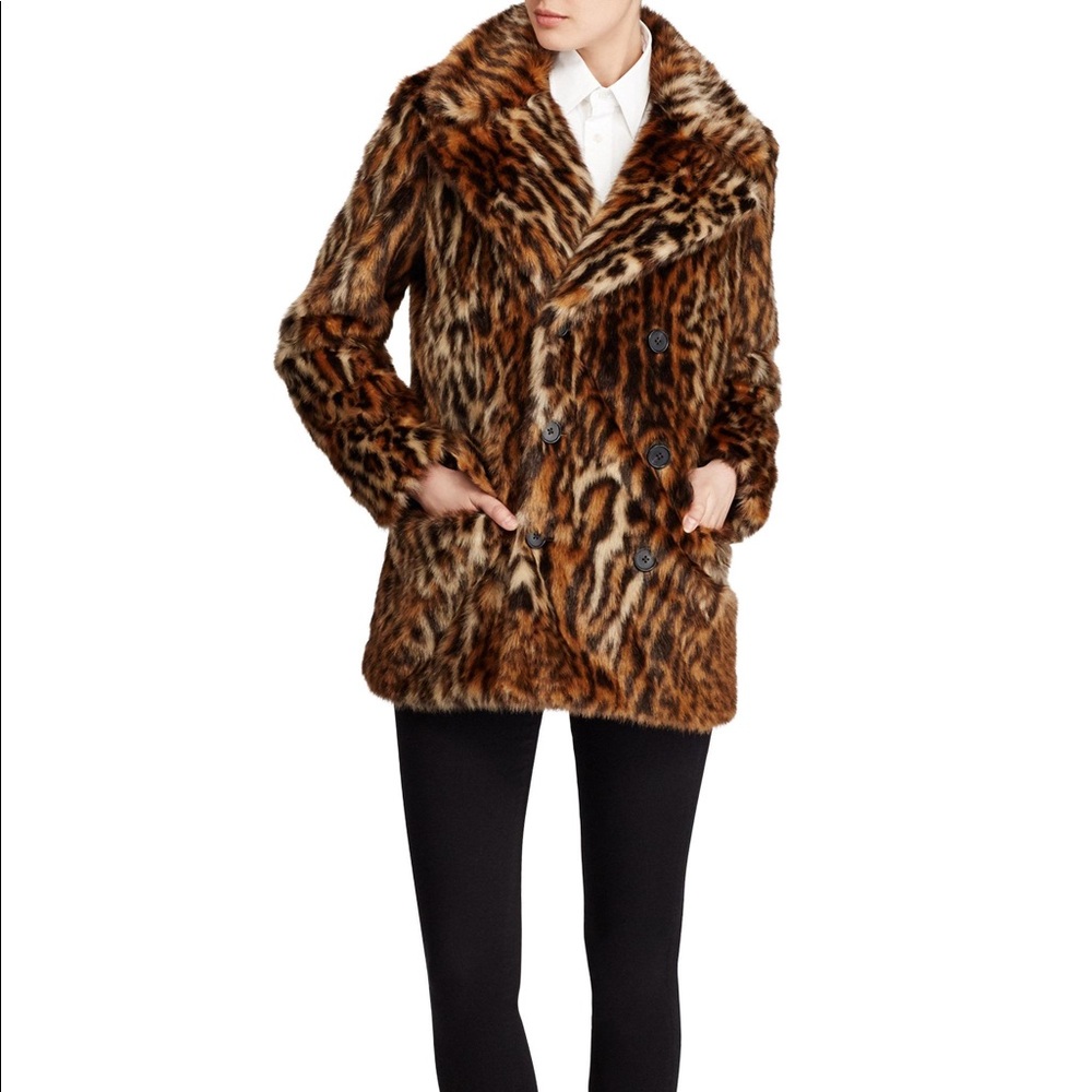 Ralph Lauren Polo faux fur leopard jacket